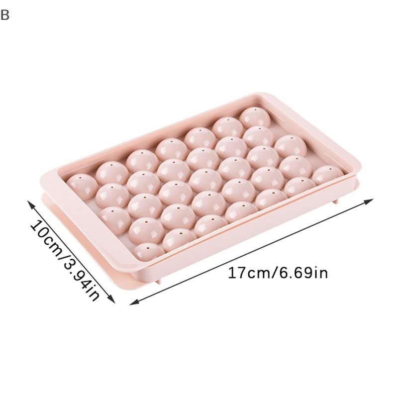 B & N 1 Khay Tròn 3D Có Nắp Nhựa Hình Cầu Phong Cách Đá Khuôn DIY Khuôn Làm Đá Dụng Cụ Nhà Bếp.