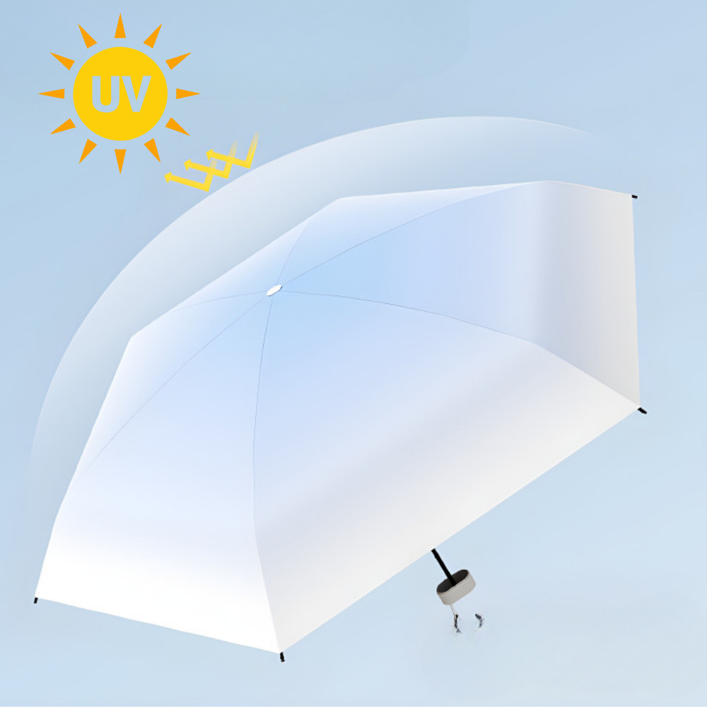 Ô Gấp Mini Che Nắng Che Mưa Nhỏ Gọn Chống Tia UV Cao Cấp, Dù Chống Thấm Nước Kèm Túi Vải Tiện Ích