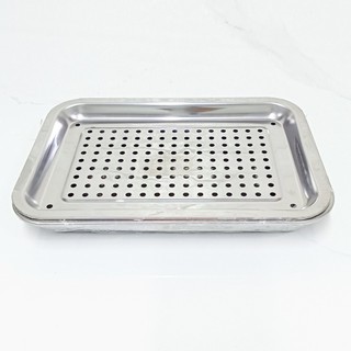 [Giá Xưởng] Khay Úp Ly Cốc Inox, Có Lỗ Để Ráo Dầu Mỡ Khi Chiên Rán Nhiều Kích Thước