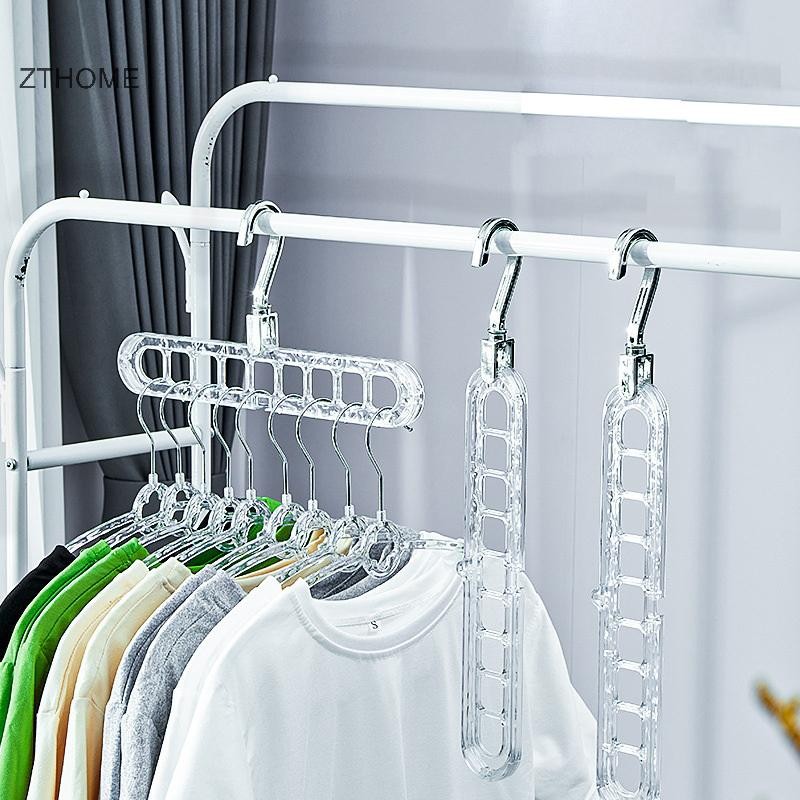 ZTHOME Chín Lỗ Móc Treo Quần Áo Hộ Gia Đình Nhựa Đỏ Đa Năng Quần Áo Sấy Hiện Vật Xoay Ngang Và Dọc Đậm Dày Móc HOT