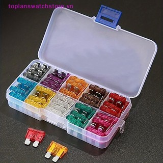 Toplanswatchstore 50 / 100 Chiếc Cầu Chì Ô Tô Bộ Các Loại Hồ Sơ Kích Thước Trung Loại Lưỡi Cầu Chì Xe Ô Tô Tự Động 2-35A Cầu Chì Có Hộp Kẹp VN