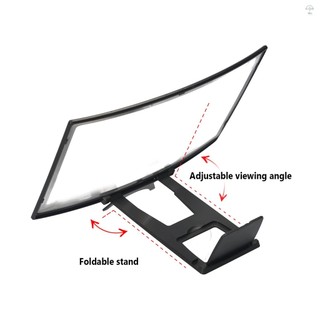 Kính lúp màn hình điện thoại 12 inch Bộ khuếch đại màn hình cong 3D cho điện thoại di động Bộ khuếch đại màn hình có thể gập lại Giá đỡ điện thoại thông minh cho văn phòng tại nhà Trẻ em Người cao tuổi