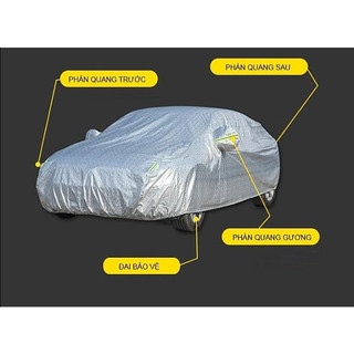 Bạt phủ xe ô tô TOYOTA Innova,Fortuner,Vios,Wigo,Raize,Camry,Altis,Rush,3 lớp tráng nhôm chống xước