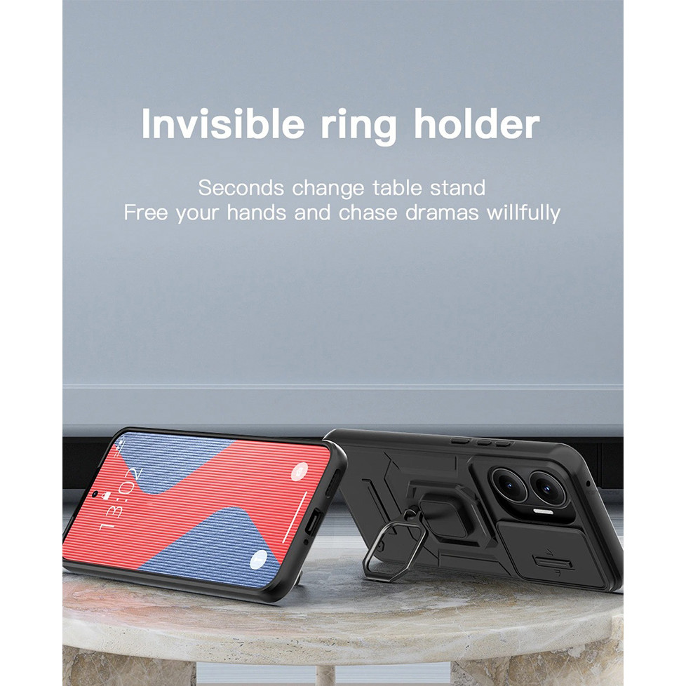 Dành Cho Xiaomi Redmi Turbo 4 Pro Vỏ Giáp Chống Sốc Trượt Bảo Vệ Ống Kính Máy Ảnh Vòng Đứng