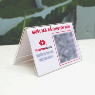 Bảng Quét Mã QR bằng mica để bàn, bảng QR ngân hàng, QR bằng mica giá rẻ nhiều kích thước in 2 mặt giống nhau...........