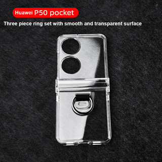 PC Trong Suốt Giá Đỡ Nhẫn Ốp lưng Huawei P50 Pocket 5G Pocket 2 Pocket S Bảo Vệ 3 Miếng Ốp Lưng Chống Sốc