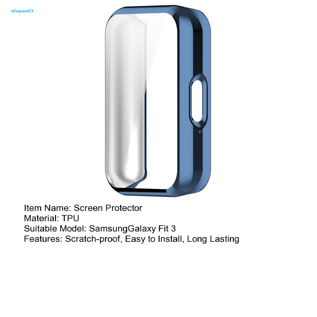 [Ky] Vỏ đồng hồ Tpu bảo vệ màn hình đồng hồ thông minh Tpu siêu bền cho Samsung Galaxy Fit 3 Chống trầy xước Dễ dàng cài đặt Chống va đập