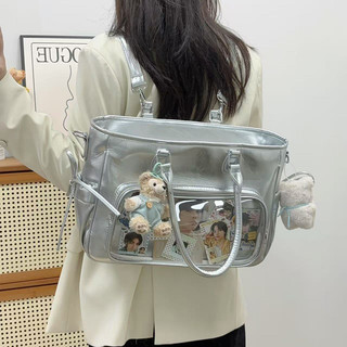 Túi đựng itabag da bạc dung tích lớn có thể chứa thẻ ánh sáng
