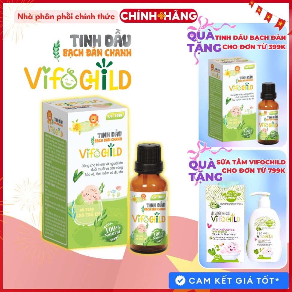 Tinh dầu bạch đàn chanh VIFOCHILD 10ml Đuổi muỗi Côn trùng Làm dịu vết đốt của bé Xông phòng hiệu quả Baby 3