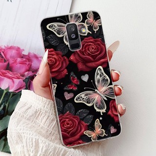 Dành Cho Samsung Galaxy A6 + (2018) A605G / A6 (2018) A600F Mới Thanh Lịch Tranh Hoa Mèo Silicon Mềm TPU Ốp Điện Thoại