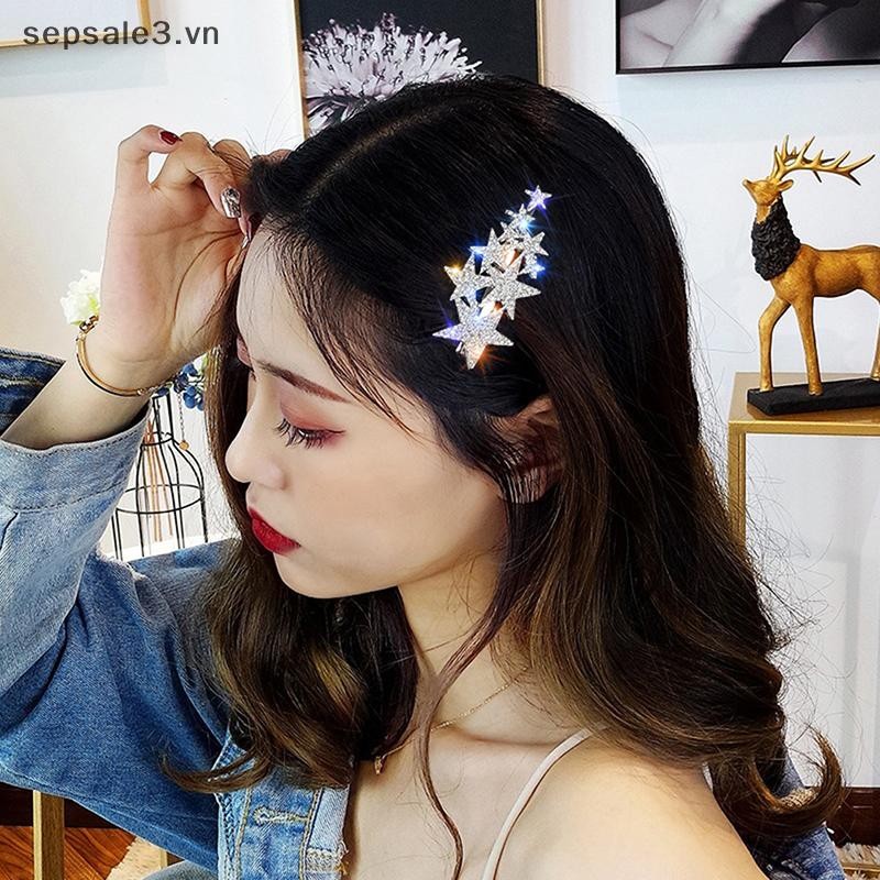 # Vn # Kẹp Tóc Pentagram Kim Cương Giả Nữ Tạo Kiểu Tóc Lấp Lánh Sáng Bóng Kẹp Tóc.