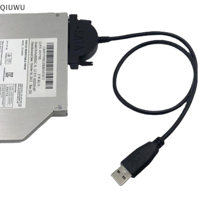 Qiuwu USB 2.0 Cáp SATA CD / DVD-ROM Cáp điều khiển quang Cáp chuyển đổi cho máy tính xách tay PC.