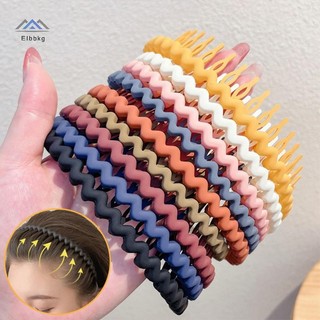ELBBKG Nữ Đơn Giản Nhiều Màu Sắc Mờ Răng Đầu Gãy Tóc Hoàn Thiện Ngoài Trời Tóc Vòng Mũ Thời Trang Mới Phụ Kiện Tóc