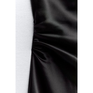 đầm Zara made in Morocco midi lụa Satin cổ yếm dáng dài quyến rũ