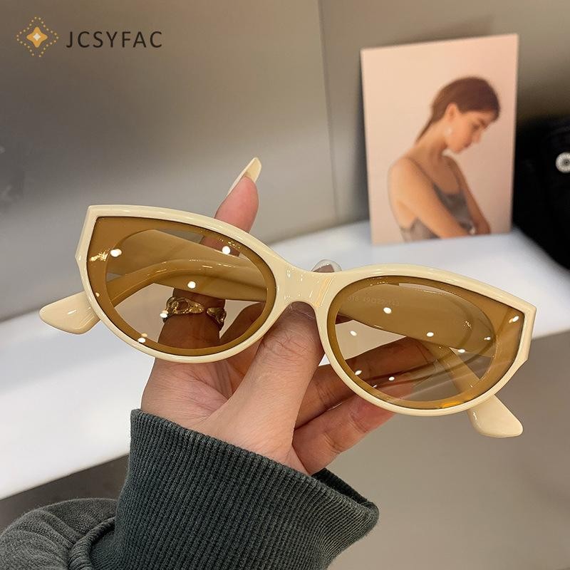 Jcsyfac Thời Trang Vintage Khung Hình Bầu Dục Kính Mát UV400 Chống Nắng Cho Nữ Retro Full Khung Du Lịch Ngoài Trời Phong Cách Ngọt Ngào Hợp Thời Trang Kính Chống Nắng Mới