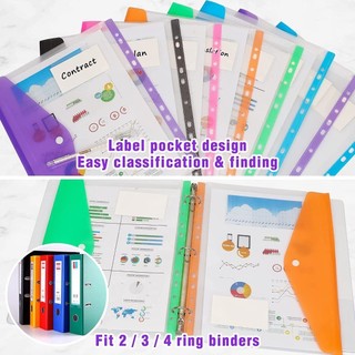 Túi lưu trữ tập tin Dung lượng lớn Snap Túi lưu trữ dữ liệu A4 11 lỗ Lá rời Bảo vệ tập tin Túi lưu trữ tập tin di động Thích hợp cho đồ dùng văn phòng Văn phòng phẩm trường học