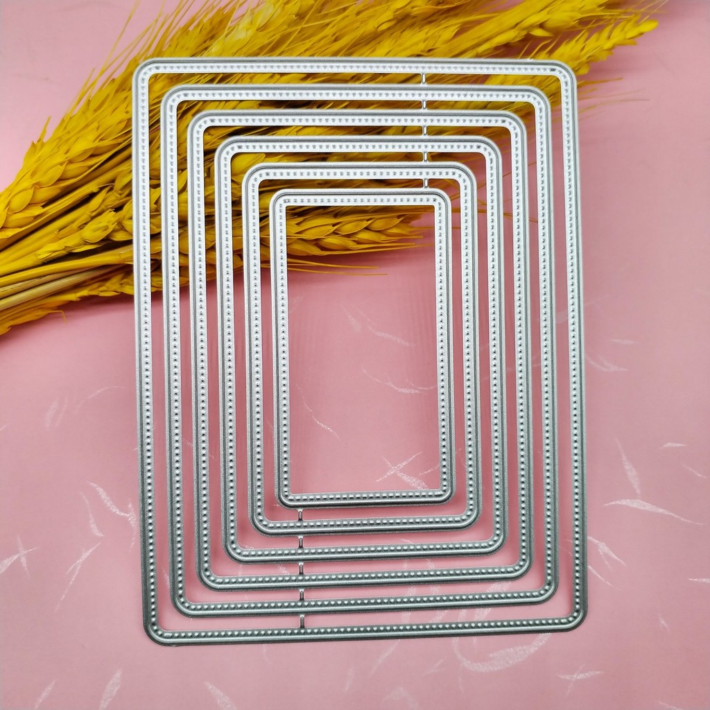 Nhiều Lớp Hình Chữ Nhật Khung Cắt Khuôn Sổ Lưu Niệm Kim Loại Thép Carbon Cắt Chết Rỗng Dập Nổi Khắc Bản Mẫu DIY Giấy Nghệ Thuật Album Thiệp Chúc Mừng Trang Trí