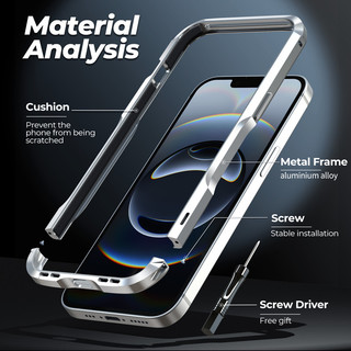 [JLK] Ốp điện thoại ốp lưng bảo vệ bằng nhôm 17ProMax cho iPhone 17 Pro Max 17Air Vỏ khung kim loại chống sốc