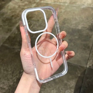 Ốp điện thoại hút từ tính khung màu nâng cao cho iPhone16 15 14 13 12 Pro Max bảo vệ camera chống sốc chống rơi mặt sau cứng