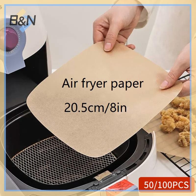 B & N 50 Cái / 100 Chiếc Nồi Chiên Không Khí Cốc Bánh Khuôn Giấy Đặc Biệt Cho Nồi Chiên Không Khí Nướng Giấy Hấp Thụ Dầu Chống Dầu Cho Gia Đình.