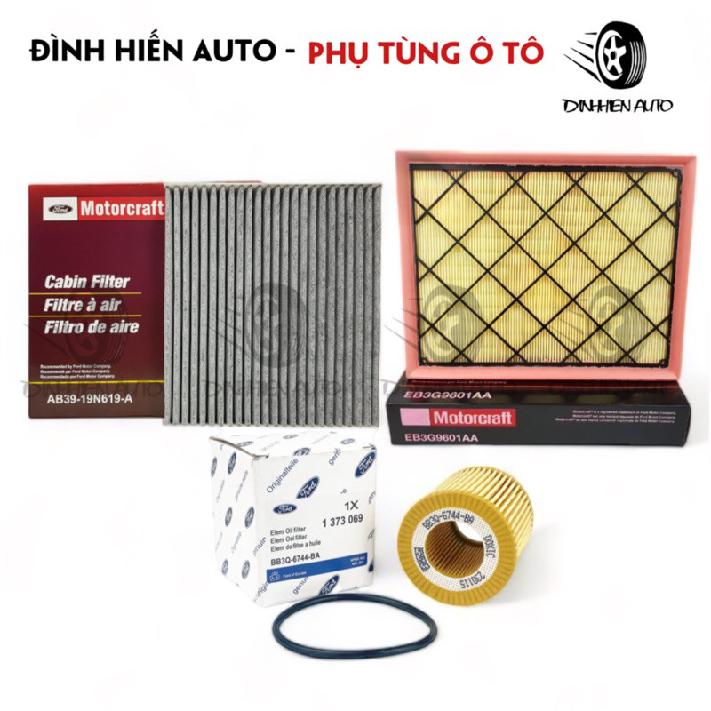Combo 3 lọc Ford Ranger Wildtrak, Everest, Raptor 2.0: Lọc gió động cơ ...