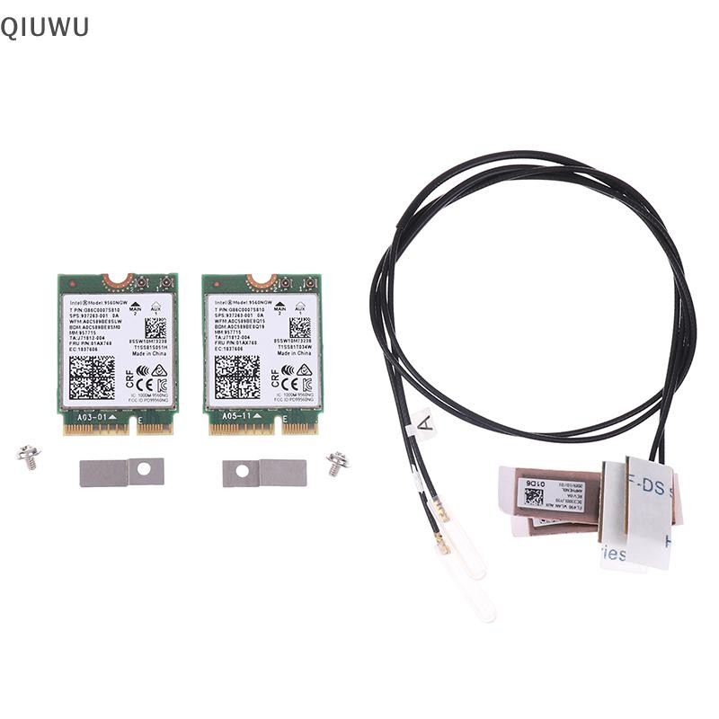 Qiuwu 9560NGW Thẻ WiFi + Ăng-ten 1733Mbps AC 9560 Băng tần kép 2.4G / 5G BT 5.0 802.11Ac M.2 CNVI 9560NGW Bộ chuyển đổi không dây.