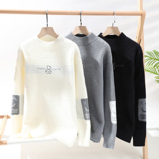 Áo len nam Gksss thời trang dáng rộng giản dị cộng với lông cừu dày phong cách trung tính