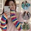 Tay áo băng ROLY, Tay áo chống nắng dài dải màu, Y2k Chống nắng Rời Harajuku Sọc thoáng khí Bao da đi xe đạp