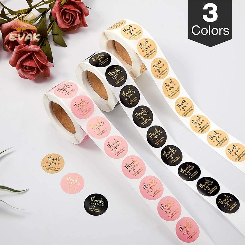 Alittlesetrtu 500 Chiếc Cảm Ơn Bạn Tròn Miếng Dán Sổ Lưu Niệm Thư Handmade Dán Cói Nhãn Dán Quà Cưới Hoa Trang Trí VN