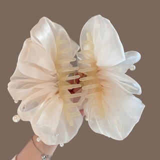Kẹp Tóc MIKYCO, Nơ Lớn Bong Bóng Lưới Nơ Vuốt Tóc, Gạc Thanh Lịch Phong Cách Hàn Quốc Nơ Cá Mập Kẹp Nữ