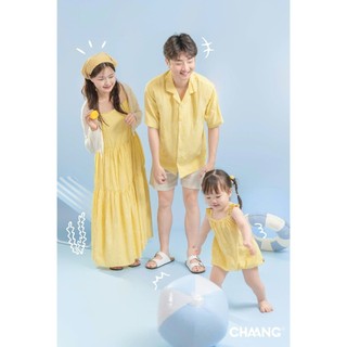 Chaang SS2025 Bộ ba lỗ cúc giữa, bộ hai dây  Sóng - cho bé