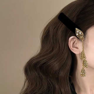 MAUROPOLI [Hàng có sẵn] Kẹp tóc tua rua chuông bạc thiết kế cổ điển, phù hợp cho người dùng Trung Quốc, cảm giác cao cấp