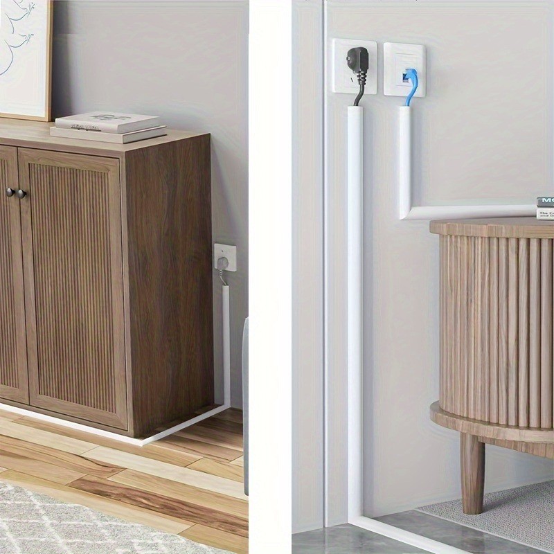1 Kênh quản lý dây 1 / 3Meter, Vỏ dây trang trí vô hình, Bảo vệ chống bước, Đường đua cáp mềm dính có nắp