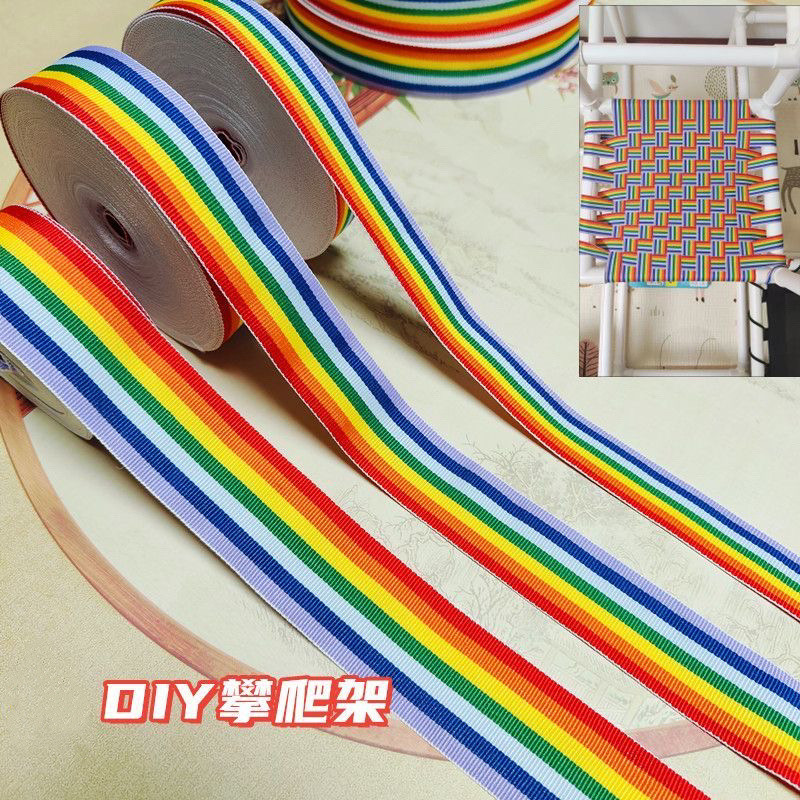 Ruy Băng Cầu Vồng Tự Chế Leo Núi Treo Tự Làm Bện Ruy Băng Mã Hóa Ruy Băng Dệt Trơn Nơ Ruy Băng Dệt Tay YVCC