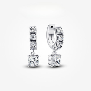 Spot Goods Pavé Dangle Hoop Bông tai