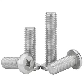 (((LXY) Vít Đầu Tròn Bằng inox 304,Ốc vít inox 304 đầu pake dẹp mỏng vát M8 / M10 * L: 10-150mm (RM-VN-1)