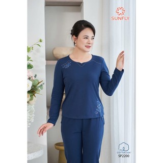 SP2200 Đồ bộ mặc nhà nữ cotton USA áo dài quần dài
