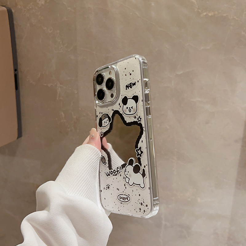 Ốp Điện Thoại Gương Ngôi Sao Chú Chó Con Dễ Thương Cho Google Pixel 10 9 Pro XL 9A 8 Pro 8A 7 Pro 7A 6A 5 XL 4A 5A 3A Vỏ Mềm Khung Mạ Sang Trọng