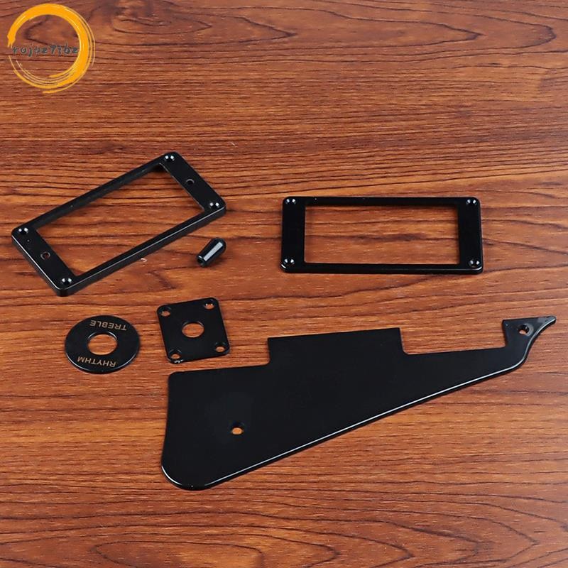 1Ply Đen Pickguard Tấm Sau Vít Bộ & Humbucker Pickup Ring & Switch Ring Fit Les Paul Pickguard Thay Thế