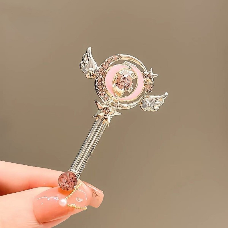 Mauropoli [Sẵn Sàng] Magic Wand Kẹp Tóc Nhật Bản Cô Gái Dễ Thương Trái Tim Phụ Kiện Tóc Bên Kẹp Nổ Kẹp Mỏ Vịt Kẹp Tóc Mũ Đội Đầu Thời Trang