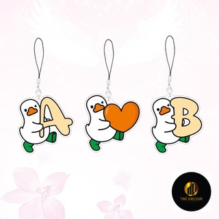 55mm Dây Đeo Điện Thoại Chữ Cái Thùng Cặp Đôi Dây Hoạt Hình Acrylic Mặt Dây Chuyền Túi Quyến Rũ Phụ Kiện Điện Thoại