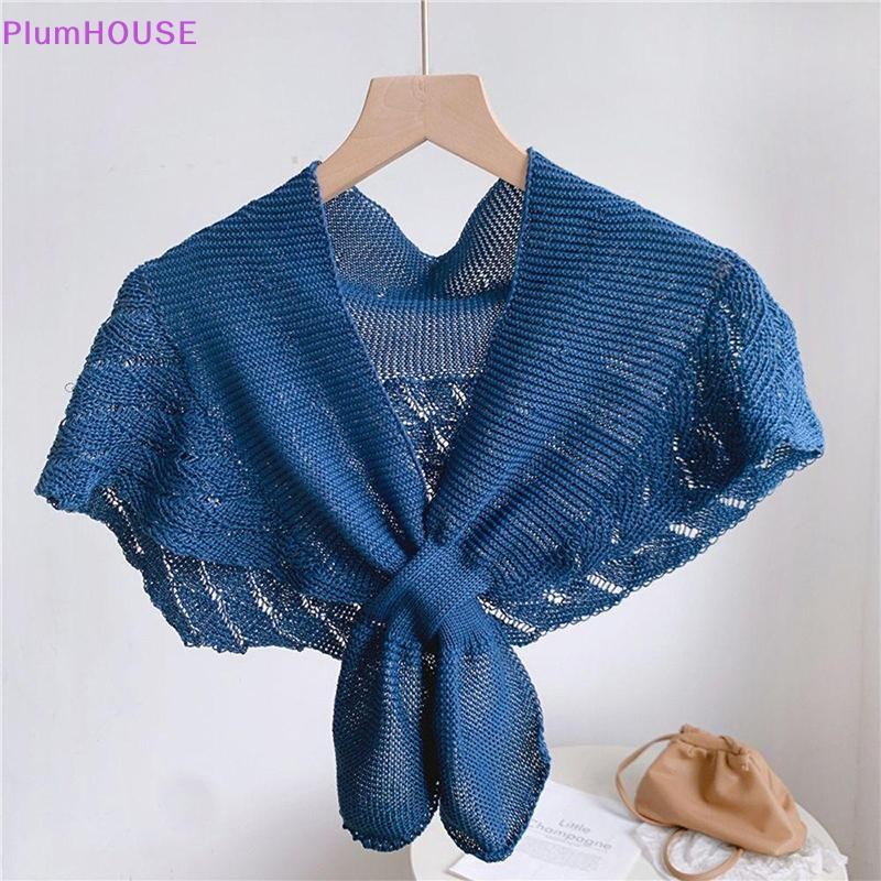 Plumhouse Nữ Dệt Kim Ấm Khăn Choàng Cổ Trơn Bảo Vệ Khăn Màu Trơn Áo Vai Cổ Giả Mùa Hè Điều Hòa Ngoài Tháp VN