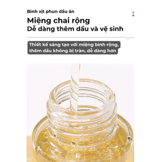 Bình xịt dầu ăn phun sương BUNA tiết kiệm dầu ăn, dung tích 200ml cho nồi chiên không dầu