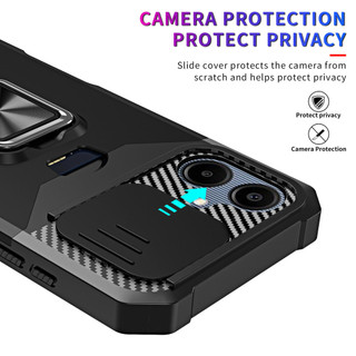 Dành Cho Samsung A06 Ốp Lưng Có Trượt Camera Bao Đựng Thẻ Nhẫn Chân Đế Chịu Lực Bảo Vệ Mỏng Bao Da