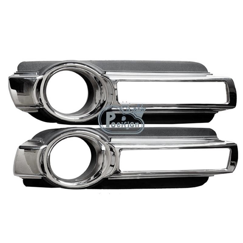 1 Cặp Vỏ Đèn Sương Mù Bạc & Đen ABS Cho Mitsubishi Montero Pajero 4 IV MK4 V93 2015-2020 Chạy Ban Ngày Khung Đèn 6400G121 6407A122