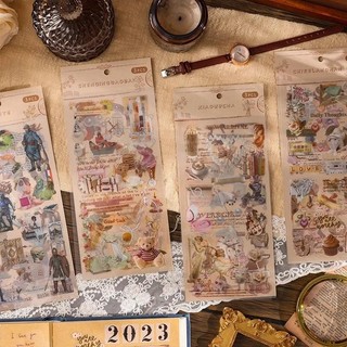JIANWU Hoài Cổ Retro Series Vintage Dễ Thương Trẻ Em Phong Cảnh Chất Liệu Cắt Dán PVC Tạp Chí Sáng Tạo Sổ Lưu Niệm Văn Phòng Phẩm