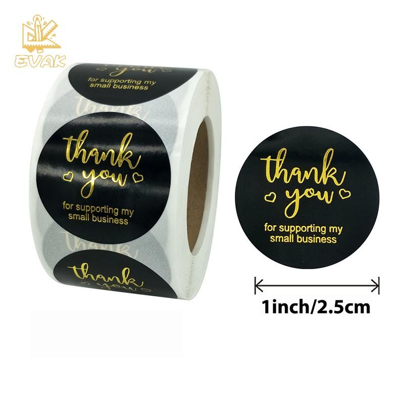 Alittlesetrtu 500 Chiếc Cảm Ơn Bạn Tròn Miếng Dán Sổ Lưu Niệm Thư Handmade Dán Cói Nhãn Dán Quà Cưới Hoa Trang Trí VN