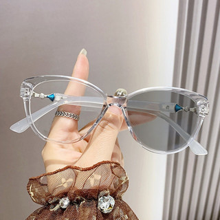 Kính cận thị 0-500 độ đổi màu quang chống ánh sáng xanh không có độ kính cận thị nữ mặt trơn mỏng thành phẩm kính cận thị sinh viên