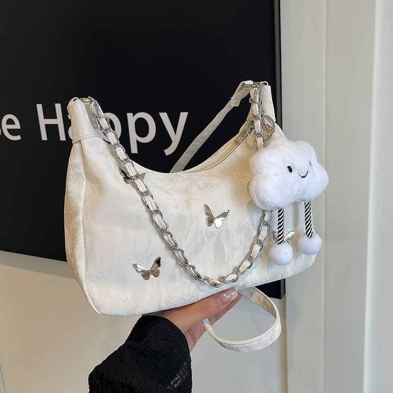 🔥Còn hàng🔥Túi đeo chéo thời trang mới cho nữ, túi đeo vai xếp ly nơ dễ thương, túi có sức chứa lớn
