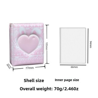 [COD] Album thẻ LEAFYHOME, Mini 3 Inch với 16 trang bên trong Chất kết dính Photocard, Album thẻ sưu tập Pink Love Bow PVC Idol Card Collect Book